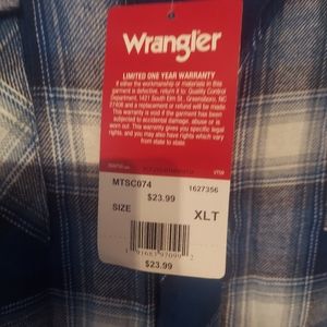 NWT Men's flannel wrangler button up shirt